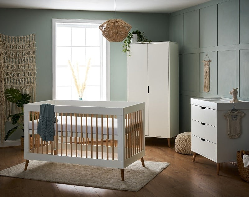 Obaby Maya Mini 3 Piece Nursery Room Set - White & Natural