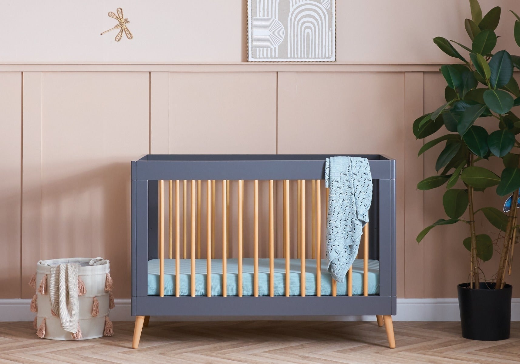 Obaby Mini Maya 3 Piece Nursery Room Set - Slate & Natural