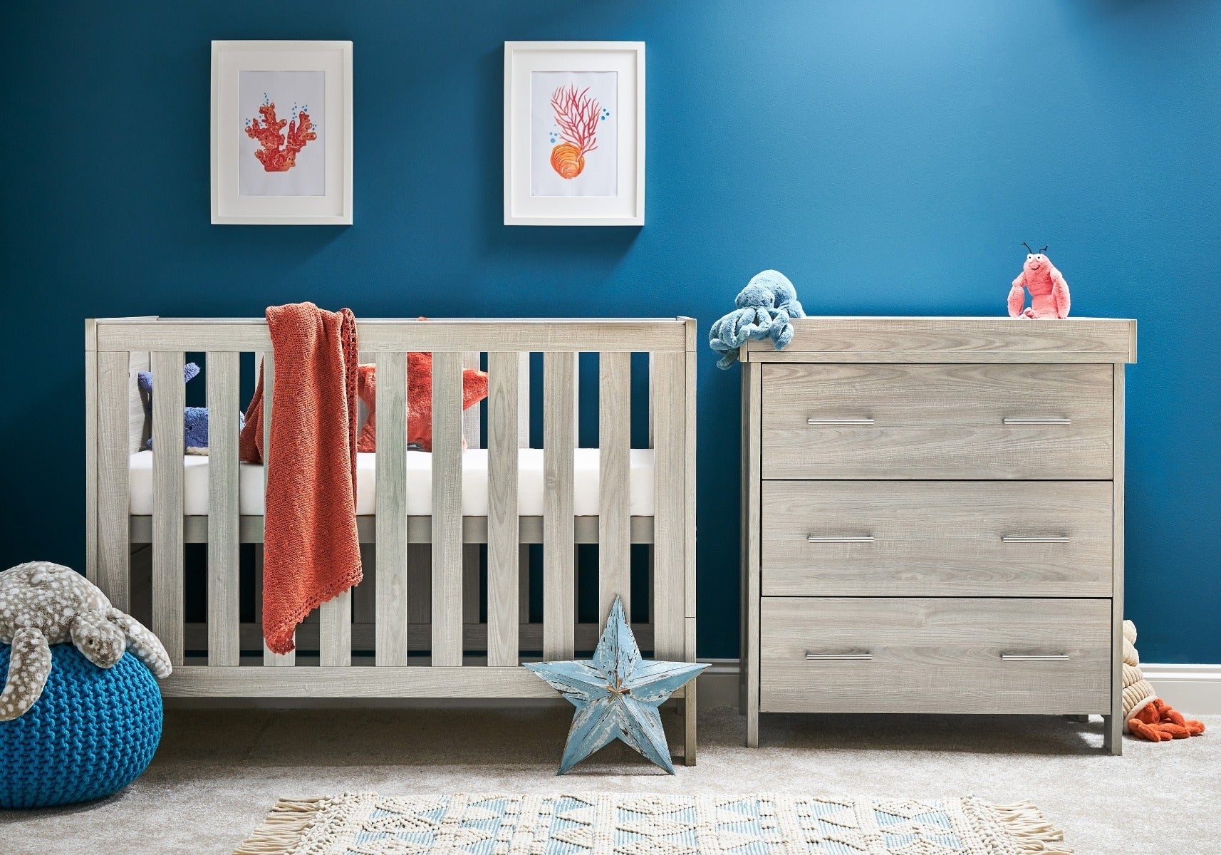 Obaby Nika Nursery Mini Nursery 2 Piece Room Set - Grey