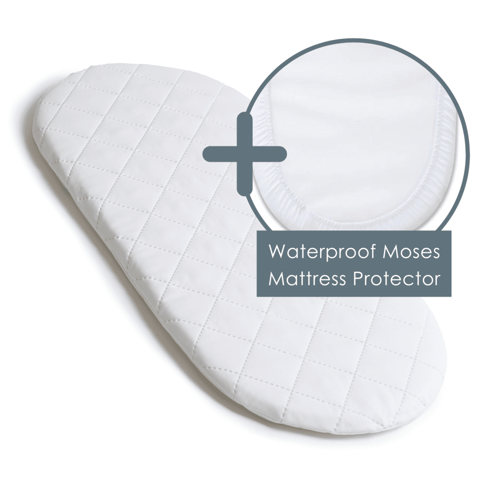 Clair de Lune Quilted Microfibre Wicker Moses Basket Mattress (65 x 28