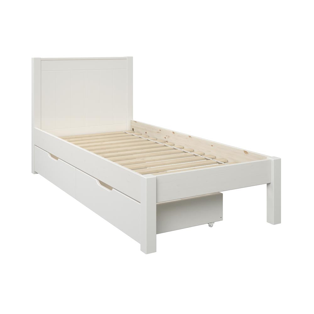 fully-assembled-white-low-end-single-bed-with-two-drawers