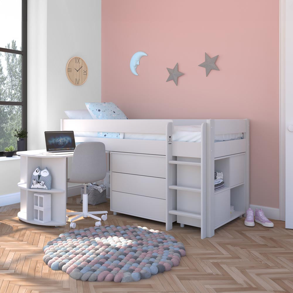 white-midsleeper-pullout-desk-three-drawer-chest-cube-unit-two-close-two-exposed-unit-shelf-space