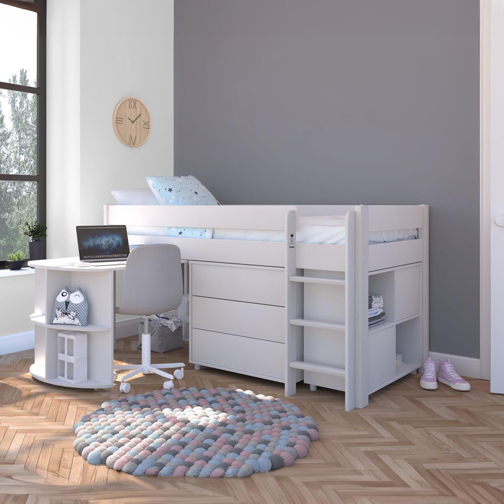 white-midsleeper-cube-four-units-pullout-workspace-three-drawer-compartments 