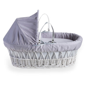 Grey Wicker Moses Basket