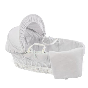 White Wicker Moses Basket with Stand