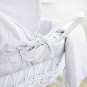 Clair de Lune White Wicker Moses Basket